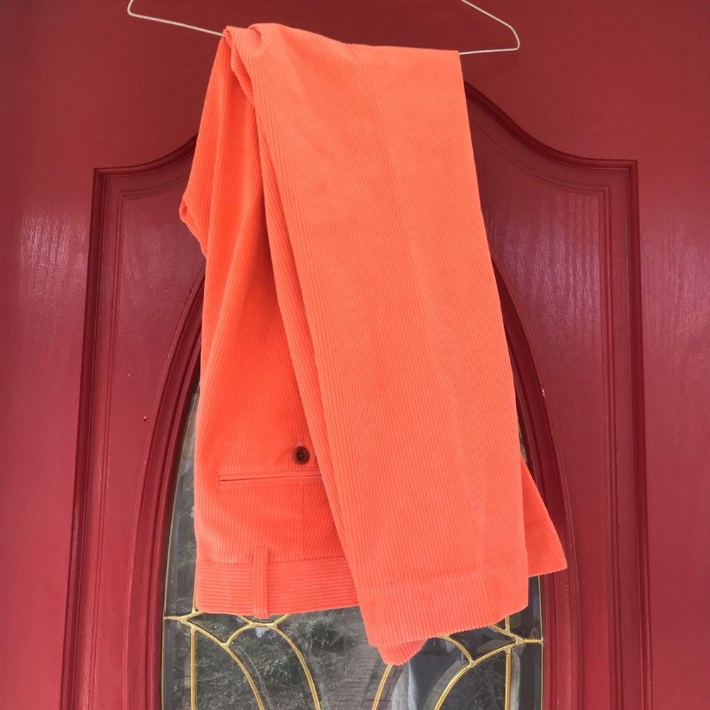 men’s pants. polo salmon corduroy pants.
